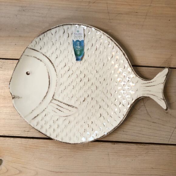 Sigrid Olsen NWT Melamine Fish Platter 14x11 - Picture 1 of 4